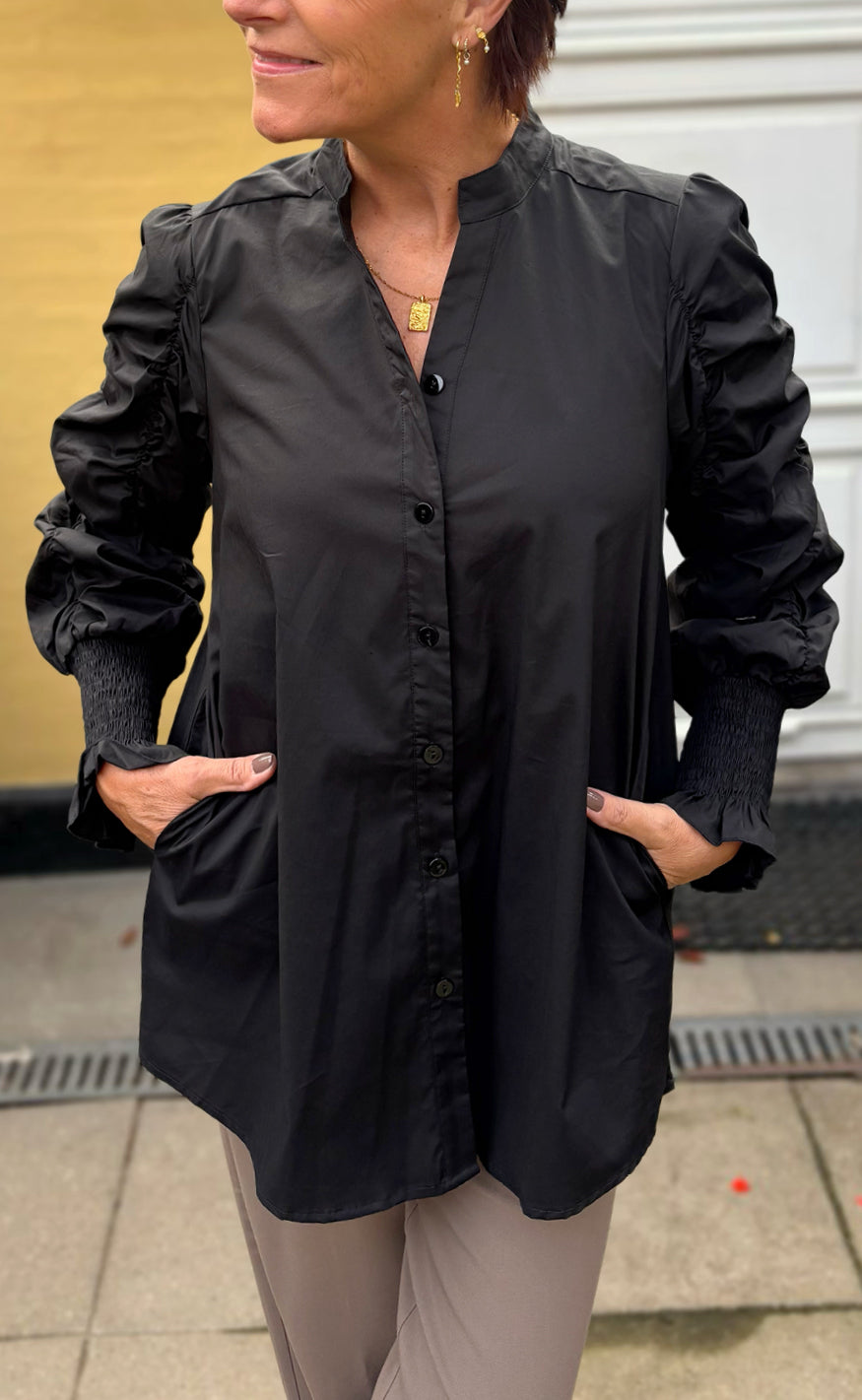 Say INA Copenhagen Skjorte - Rina Ruffle - Black